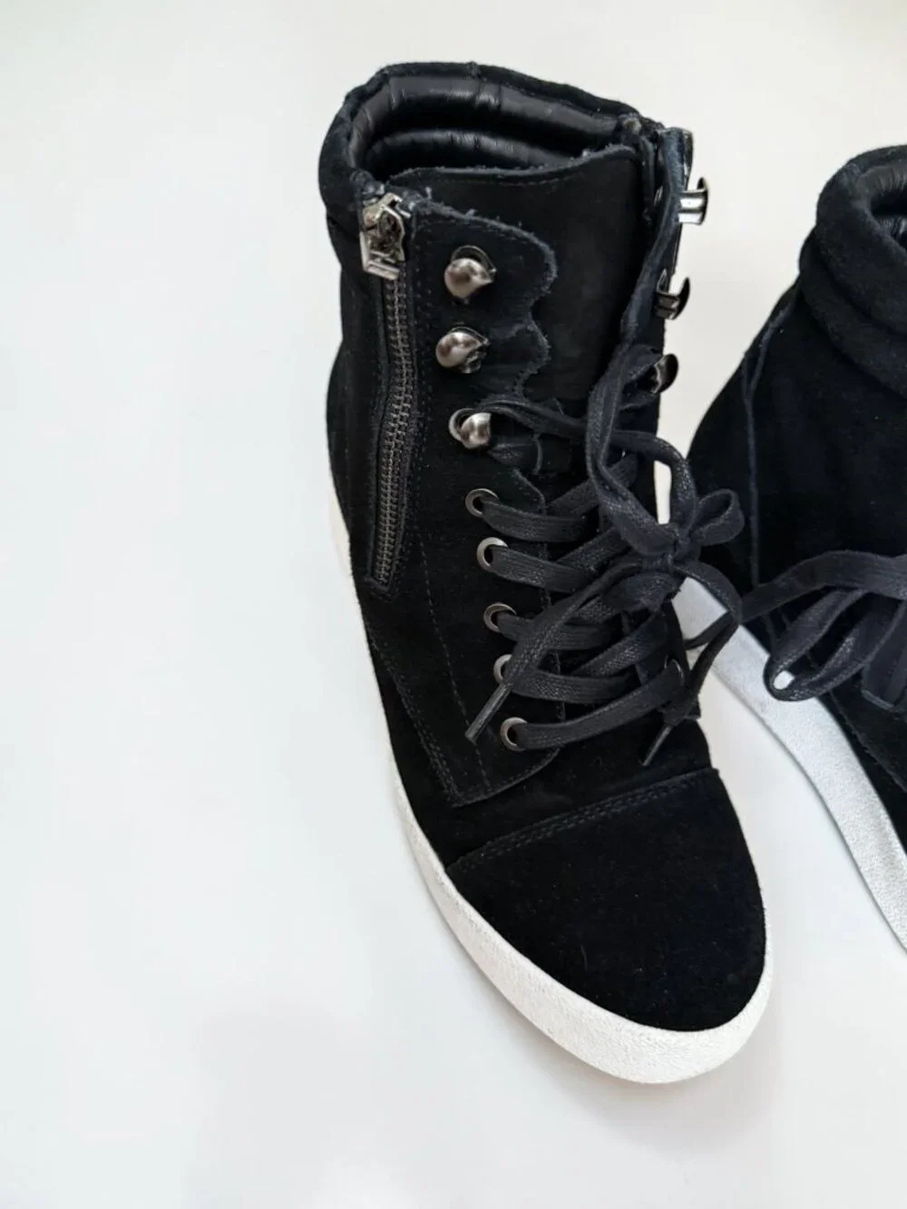 🖤 Aqua College Harley Waterproof Suede High Top Sneakers | Size 7.5 - Picture 4 of 15